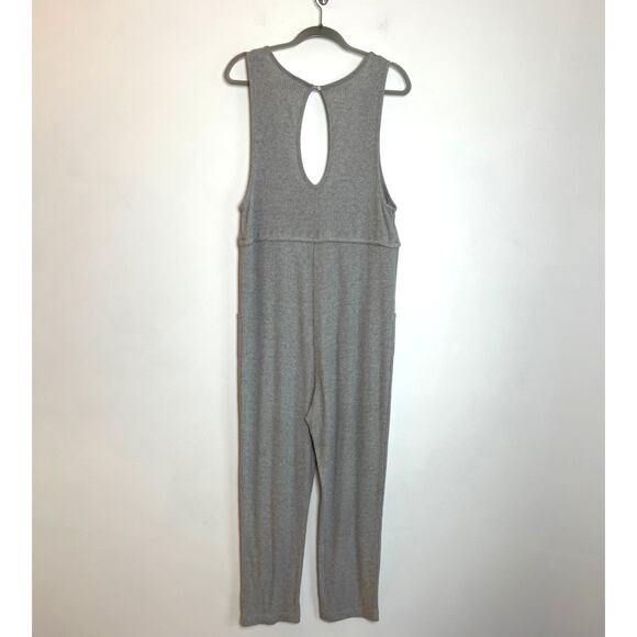 Intimately Free People Ribbed Knit Jumpsuit Overalls Size XS Gray Soft Slouchy - Picture 2 of 9